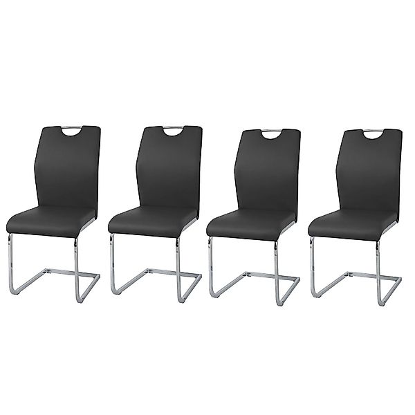 HTI-Line Freischwinger Schwingstuhl 4er-Set Nelly Schwarz günstig online kaufen