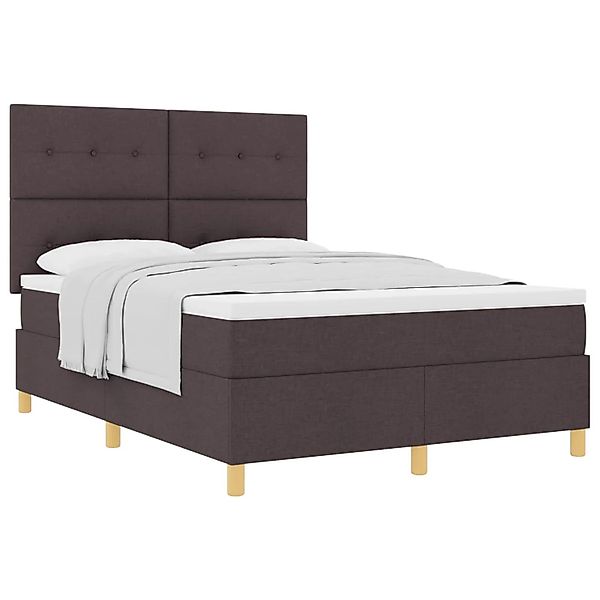 vidaXL Boxspringbett mit Matratze Dunkelbraun 140 x 200 cm Stoff 3339626 günstig online kaufen