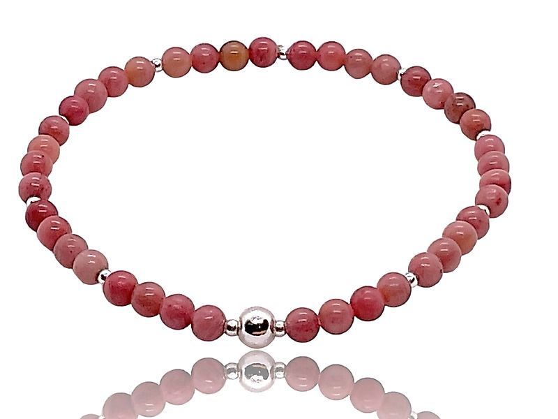 Steinfixx® Perlenarmband Edelsteinarmband Rhodonit mit 925 günstig online kaufen