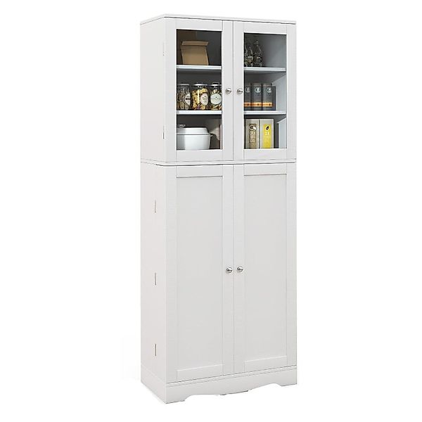 KOMFOTTEU Küchenbuffet Küchenschrank mit 2 Glastüren günstig online kaufen