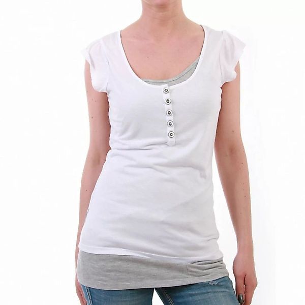 M.O.D Longshirt Women - TS017 - White-Grey Melange günstig online kaufen