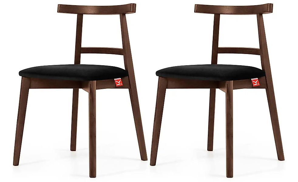KONSIMO Holzstuhl 2er-Set   ¦ schwarz ¦ Maße (cm): B: 47 H: 76 Stühle > Pol günstig online kaufen