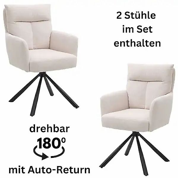 Stolkom Armlehnstuhl »Sofia« (Set) 2 Stk.180 grad drehbar mit Auto-Return, günstig online kaufen