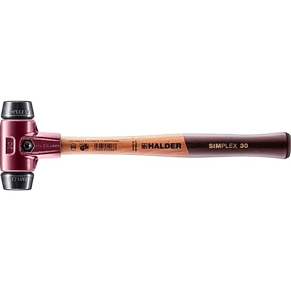 Halder Simplex Schonhammer Ø 30 mm Gummi Schwarz mit Tempergussgehäuse günstig online kaufen