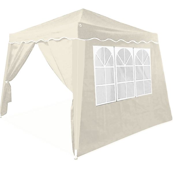 Faltpavillon Capri Beige 3x3m inkl. 2 Seitenwänden günstig online kaufen