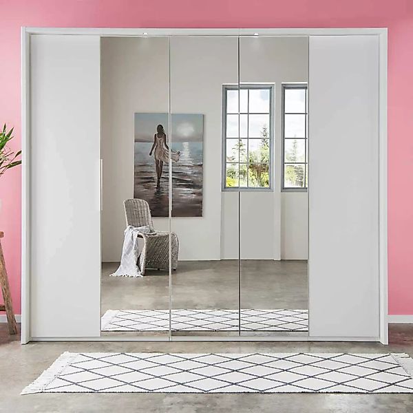 Spiegel Schlafzimmerschrank in Weiß Dreh- und Falttüren günstig online kaufen