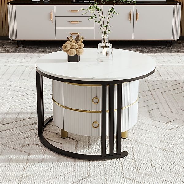 OKWISH Couchtisch 2-in-1 runder Couchtisch (Beistelltisch günstig online kaufen