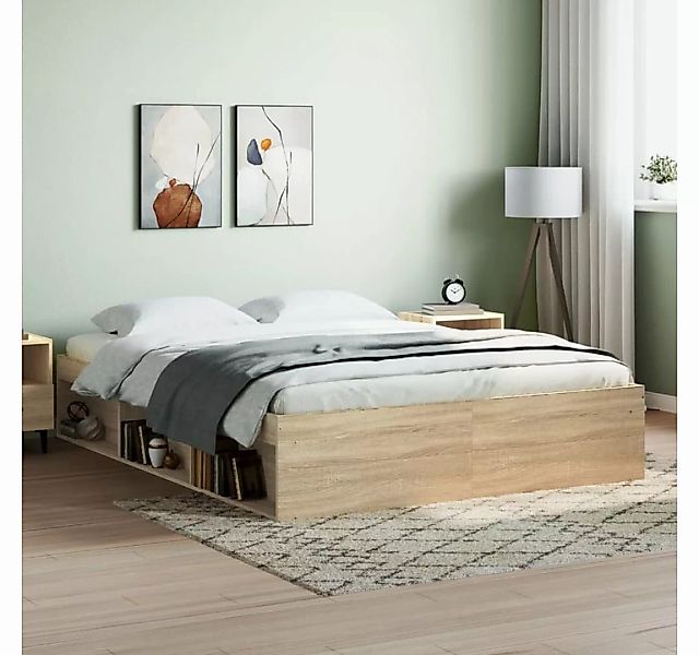furnicato Bett Bettgestell Sonoma-Eiche 160x200 cm günstig online kaufen