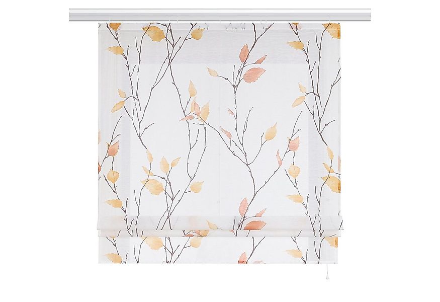 Joyswahl Raffrollo, mit Klettband, ohne bohren, mit Zweig und Blattmotiven günstig online kaufen