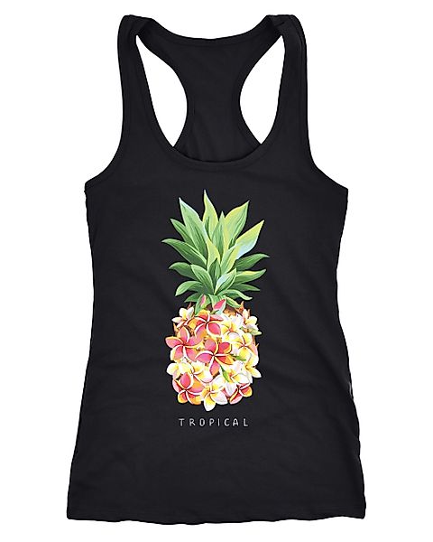 Neverless Tanktop Damen Tank-Top Ananas Blumen günstig online kaufen