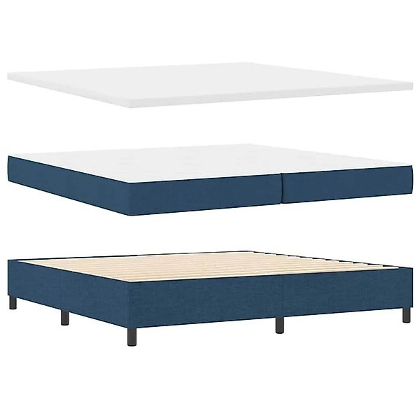 vidaXL Boxspringbett Blau 200 x 200 cm Stoff & Holzwerkstoff 3344176 günstig online kaufen
