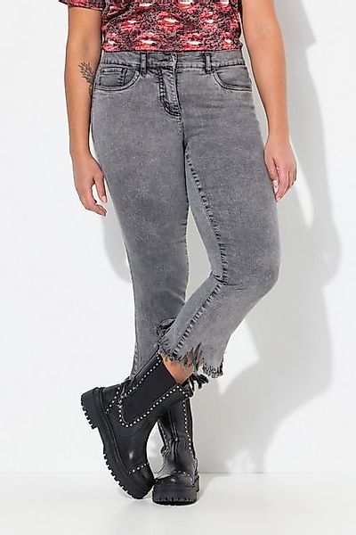 Angel of Style Regular-fit-Jeans 3/4-Jeans ausgestellter Fransensaum 5-Pock günstig online kaufen