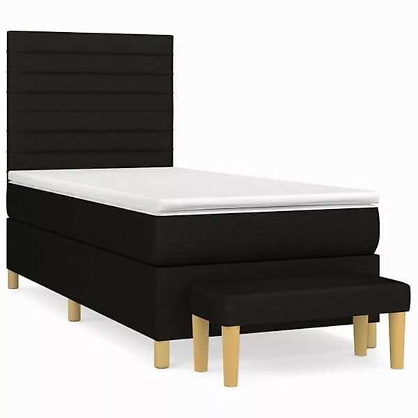 vidaXL Boxspringbett mit Matratze Schwarz 90x190 cm Stoff1393153 günstig online kaufen