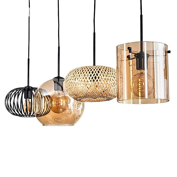 hofstein Hängeleuchte Hängelampe aus Metall/Glas in günstig online kaufen