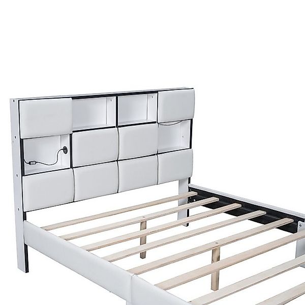 HAUSS SPOLE Polsterbett 140x200cm mit Umgebungslicht, Ablagefächer, USB-Ans günstig online kaufen