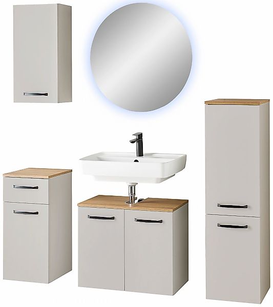 Saphir Badmöbel-Set "Quickset 500, Waschbeckenunterschrank mit Spiegel" 5 S günstig online kaufen