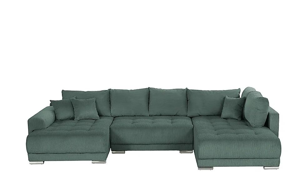 Wohnlandschaft mit Schlaffunktion Lemie ¦ grün ¦ Maße (cm): B: 356 H: 85 T: günstig online kaufen