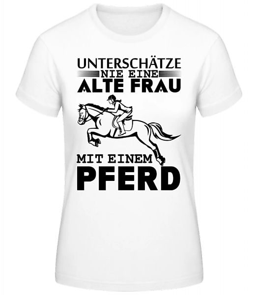 Alte Frau mit Pferd · Frauen Basic T-Shirt günstig online kaufen