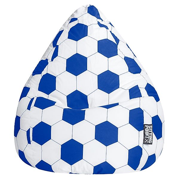Sitting Point Sitzsack BeanBag Fankurve 220 l Blau-Weiß Fußball-Muster günstig online kaufen