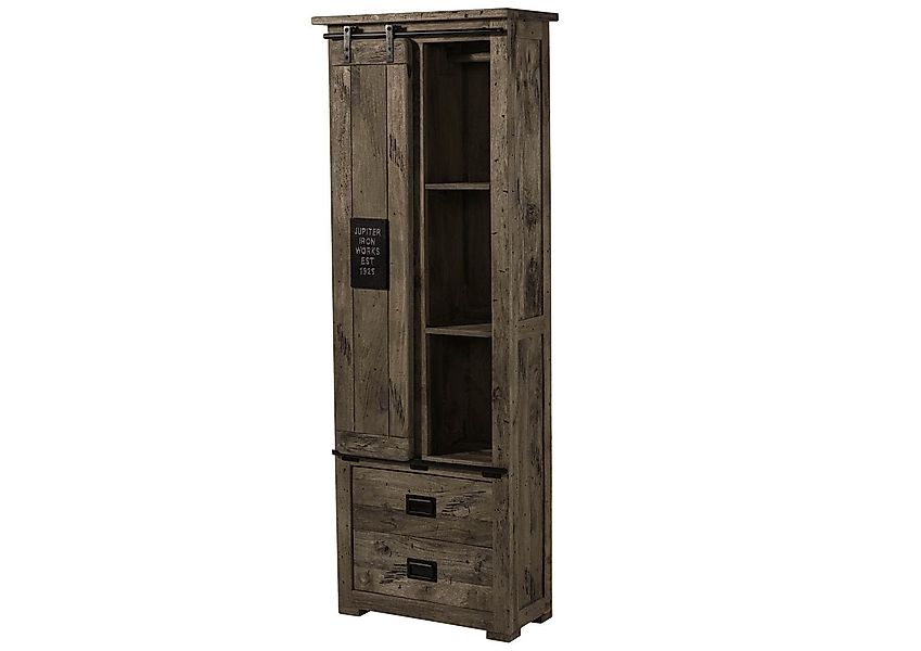 Massivmoebel24 Dreh-/Schwebetürenschrank (Schrank Mango 70x35x195 grau günstig online kaufen