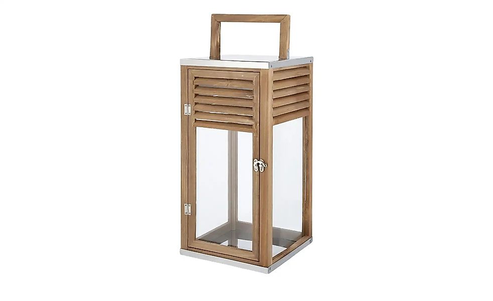 Laterne   ¦ holzfarben ¦ Metall,Stahl,Glas ¦ Maße (cm): B: 22,5 H: 54 T: 22 günstig online kaufen