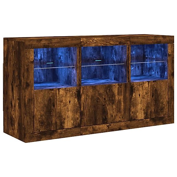 vidaXL Sideboard mit LED-Leuchten Räuchereiche 123x37x67 cm 3209062 günstig online kaufen