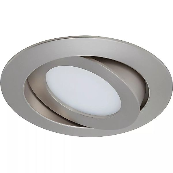 Briloner LED-Einbauleuchte Nickel matt Schwenkbar H: 3 cm Ø: 10,6 cm günstig online kaufen