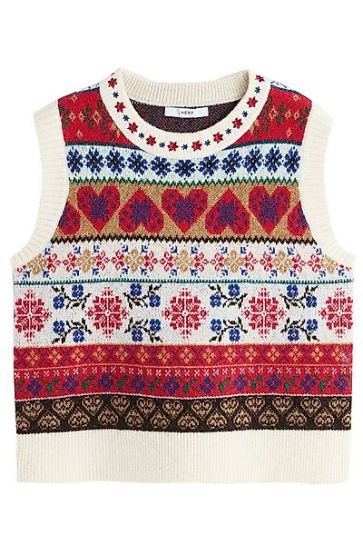 Next Pullunder Gemustertes Rundhals-Tanktop aus Strick (1-tlg) günstig online kaufen