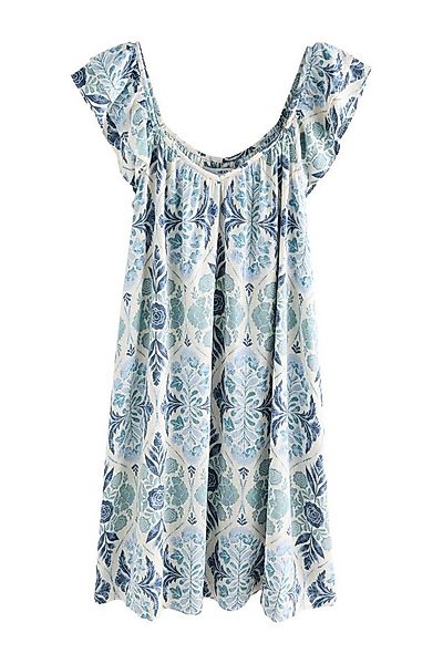 Next Minikleid Minikleid mit V-Ausschnitt und Rüschenärmeln (1-tlg) günstig online kaufen