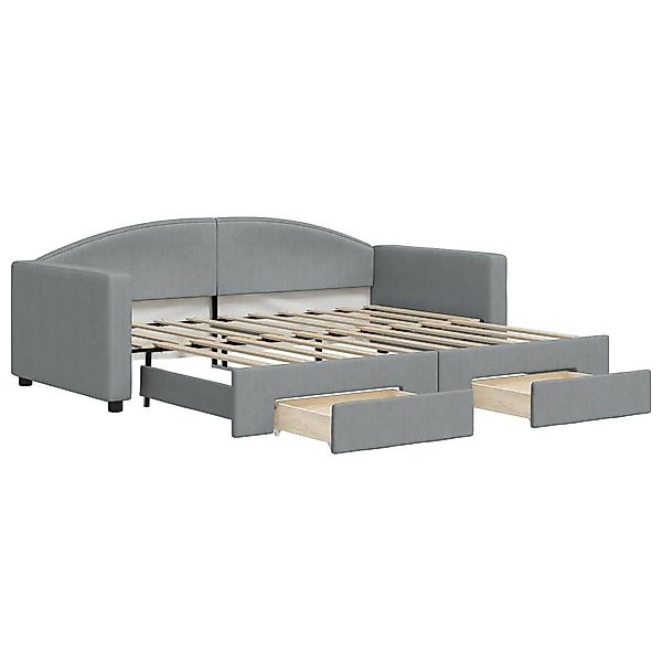 vidaXL Tagesbett Ausziehbar mit Schubladen Hellgrau 90x190 cm Stoff 3197234 günstig online kaufen