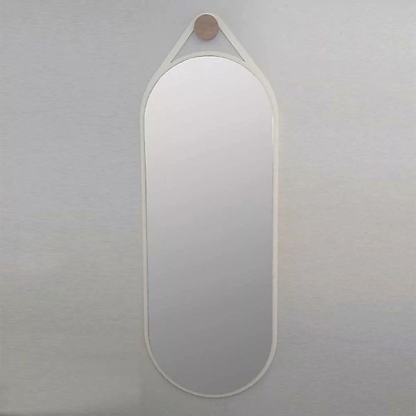 Wandspiegel in Weiß Metall oval günstig online kaufen
