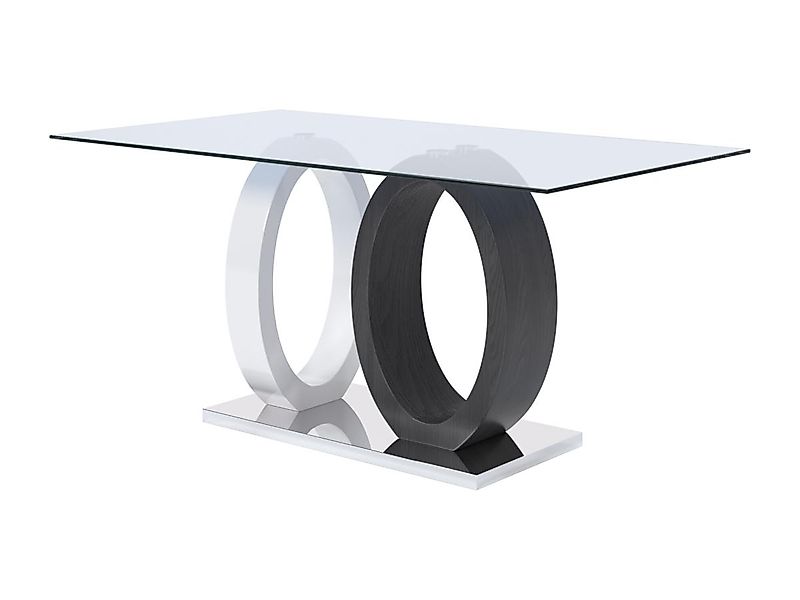 Esstisch - 6 Personen - Glas & MDF - Grau & Weiß - AYANE günstig online kaufen