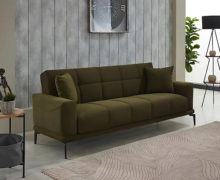 JVmoebel Sofa Dreisitzer Polstersofa Design 3 Sitzer Stoffsofa Grün Sofa Co günstig online kaufen