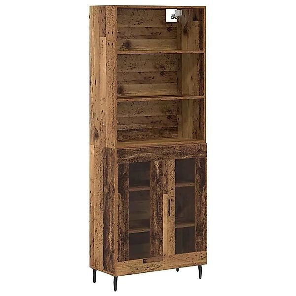 vidaXL Highboard Altholz 69,5 x 34 x 180 cm Engineered Wood und Glas 340317 günstig online kaufen