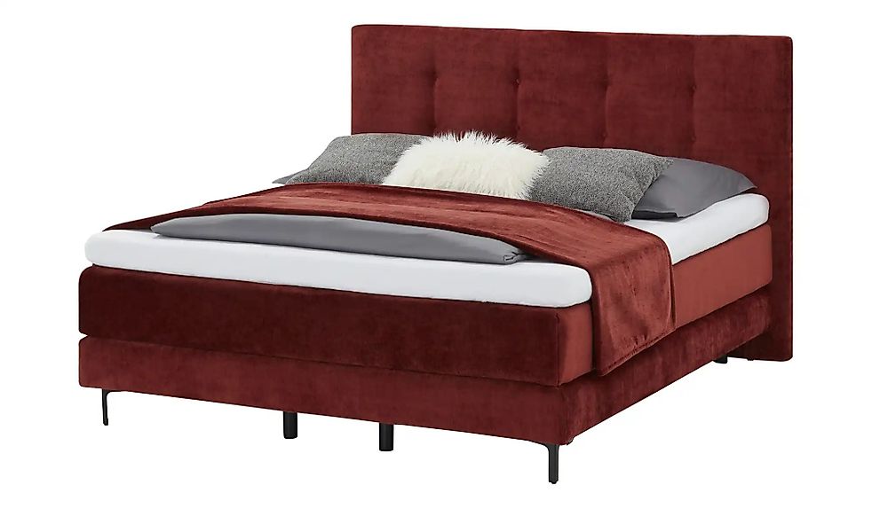 SCHÖNER WOHNEN Kollektion Boxspringbett 180x200 cm Vita ¦ rot ¦ Maße (cm): günstig online kaufen