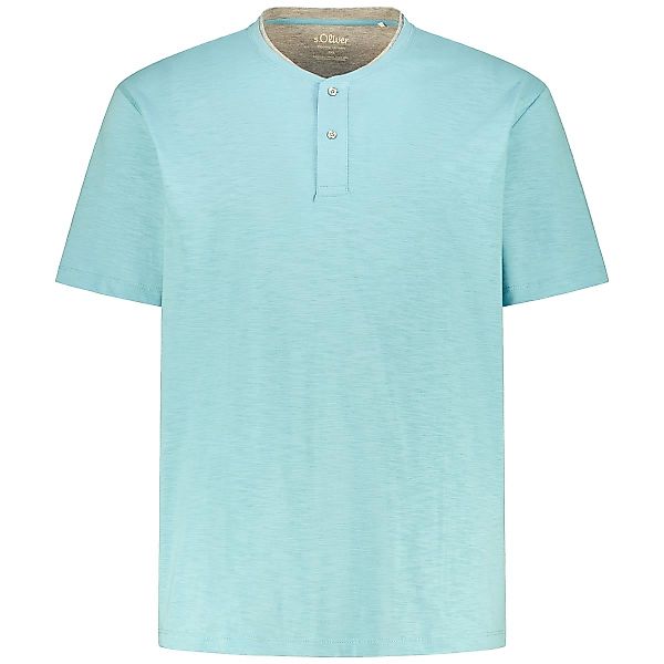 s.Oliver T-Shirt mit Serafinokragen Farbe türkis Größe: 5XL günstig online kaufen