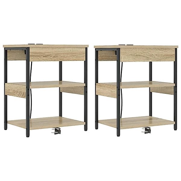 vidaXL Nachttisch 2 Stk Sonoma Eiche Holzwerkstoff 859538 günstig online kaufen