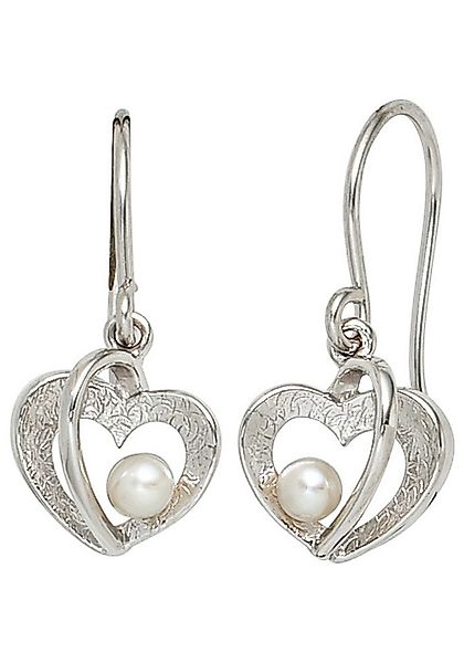 JOBO Perlenohrringe, Herz 925 Silber mit Süßwasser-Zuchtperlen günstig online kaufen