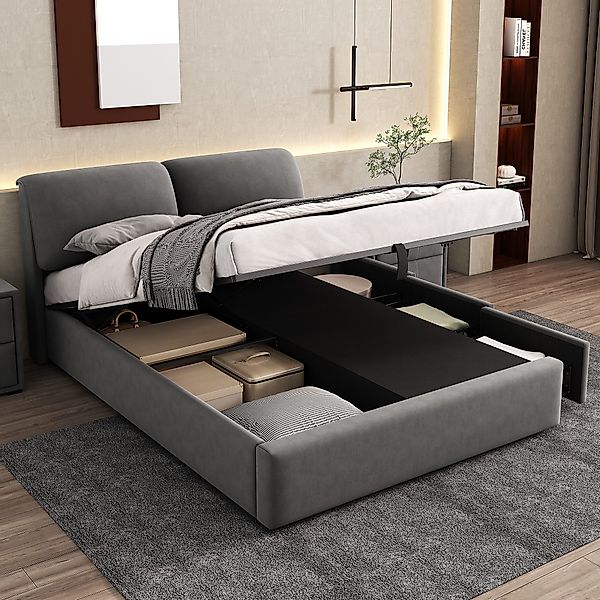STILVORA Polsterbett 140×200 Bettgestell mit Bettkasten,Jugendbett günstig online kaufen