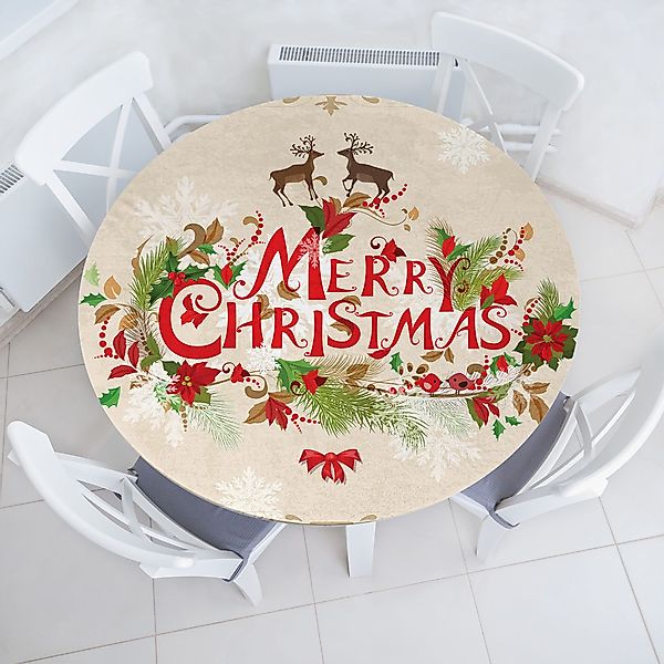 Abakuhaus Tischdecke Rundum-elastische Stofftischdecke, Weihnachten Floral günstig online kaufen