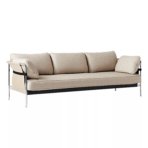 HAY - Can 2.0 3-Sitzer Sofa Gestell Stahl verchromt - hellbraun/Stoff Romo günstig online kaufen