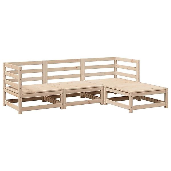 vidaXL Gartenlounge-Set 4-tlg. Garten-Sofagarnitur Massivholz Kiefer, günstig online kaufen