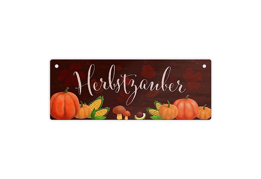 speecheese Metallschild Herbstzauber Metallschild mit Pilzen und Kürbissen günstig online kaufen