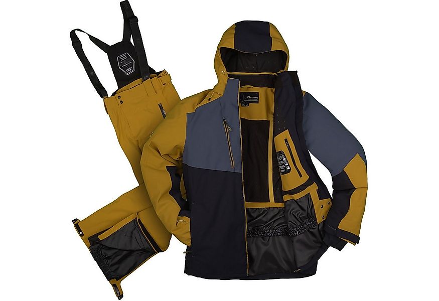 Killtec Skianzug Herren Skijacke schwarzgelb + Skihose senfgelb, Skipasstas günstig online kaufen