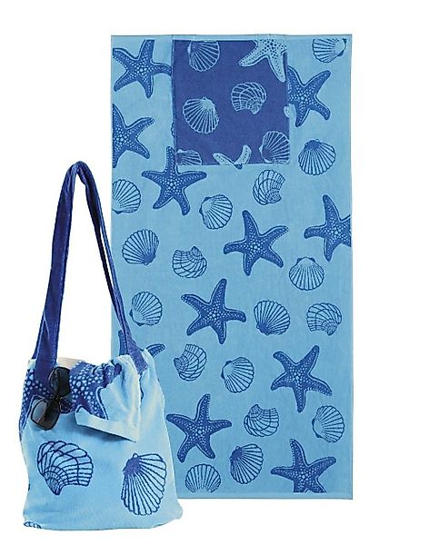 Delindo Lifestyle Strandtuch Strandtuch mit Schultertasche, günstig online kaufen