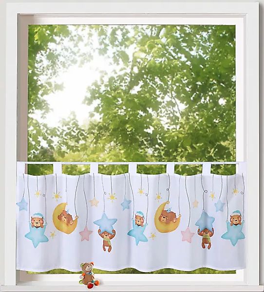 Weckbrodt Scheibengardine »Henry«, (1 St.), Bistro, Voile, Kinder, bedruckt günstig online kaufen