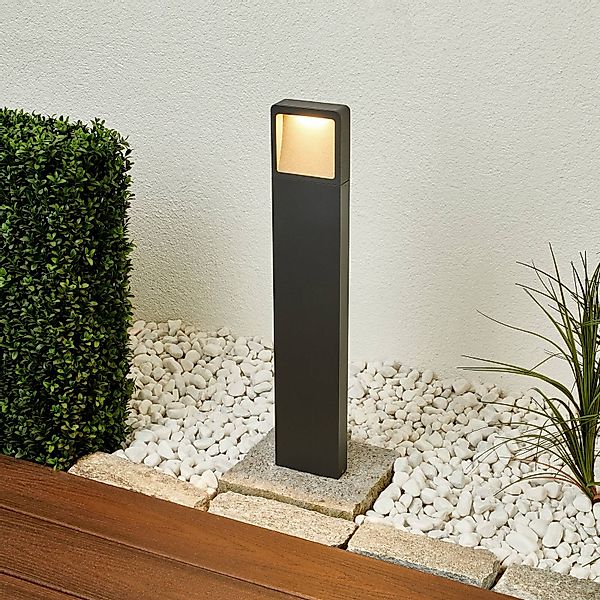 Lucande LED-Wegeleuchte Leya, 65 cm, anthrazit, Metall, IP54 günstig online kaufen