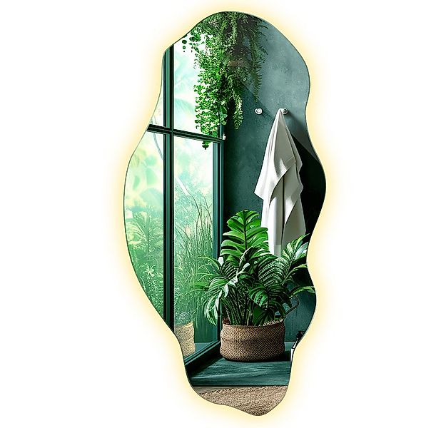 Tulup LED-Lichtspiegel Wandspiegel Dekorativer Moderner LED-Spiegel mit Unr günstig online kaufen