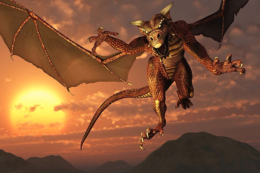 Papermoon Fototapete "Fantasie Drache" günstig online kaufen