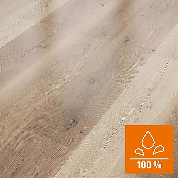 Classen Laminat 8 mm Wasserfest Eiche Hellbraun günstig online kaufen